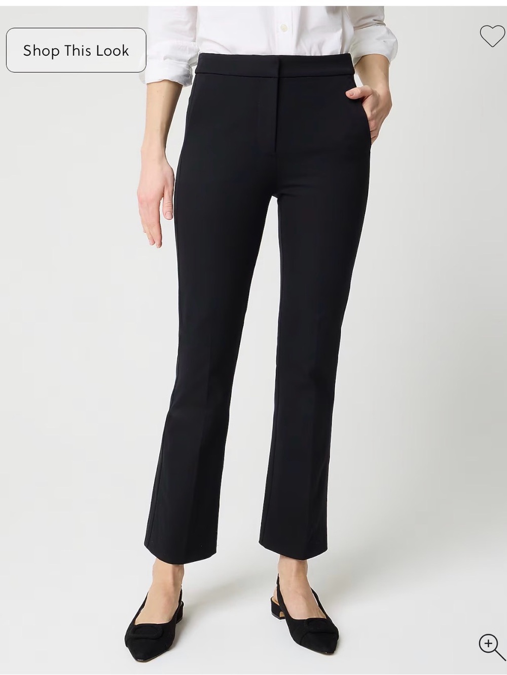 J. Crew Black Cropped Straight-Leg Dress Pants
